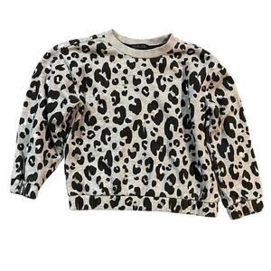Rachel Zoe Girls Black and White Leopard Print Sweatshirt  5/6
